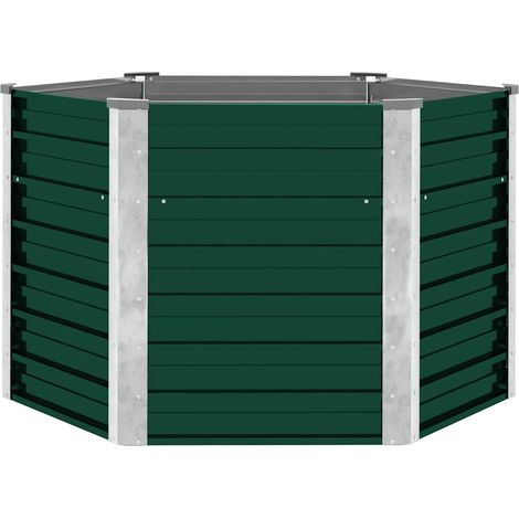 Maison Exclusive - Letto Rialzato Giardino in Acciaio Zincato 129x129x77 cm Verde