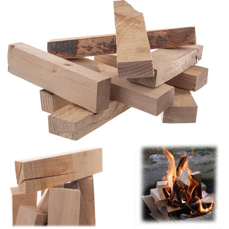 Bois d'allumage 10 kg de bois d'allumage sec pour cheminée en hêtre pour le poêle (1/5)