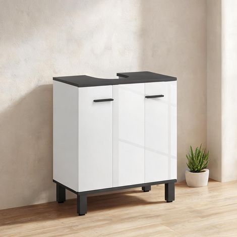 Meuble de salle de bain branco Brilhante en melamina de Madeira (1/5)