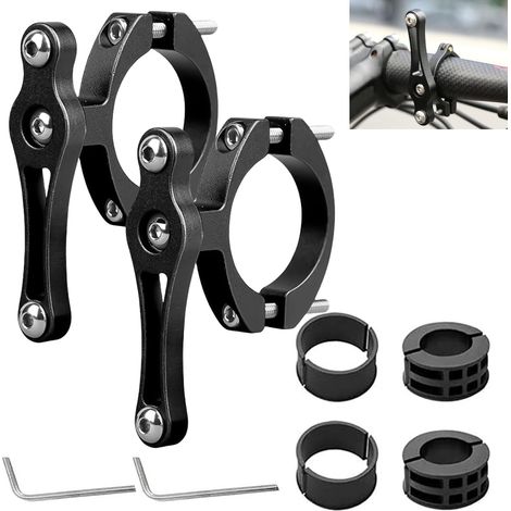 Lot de 2 adaptateurs de porte-bouteille pour vélo : Porte-bouteille universel en aluminium avec clé Allen, porte-bouteille de vélo pour vélos, motos (noir) (1/5)