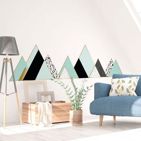 Stickers muraux - Décoration chambre salon - Autocollant Sticker mural géant montagnes scandinaves ENNEDI - 40x60cm (1/5)