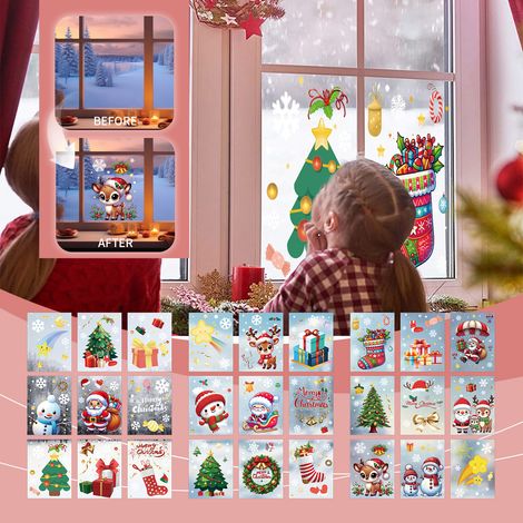 Christmas window stickers 1 - Festive home decor stickers for glass doors - Style 2 (1/5)