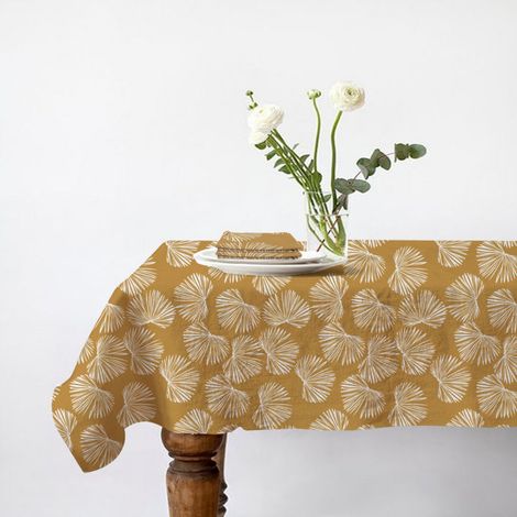 Lot nappe carrée + 2 serviettes de table déperlante champêtre 140x140cm VIRGINIE (1/4)