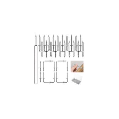 Lot de 100 clous à double tête pour plinthe avec outil de pose, idéal pour les plinthes et les vis de sécurité invisibles. (1/5)