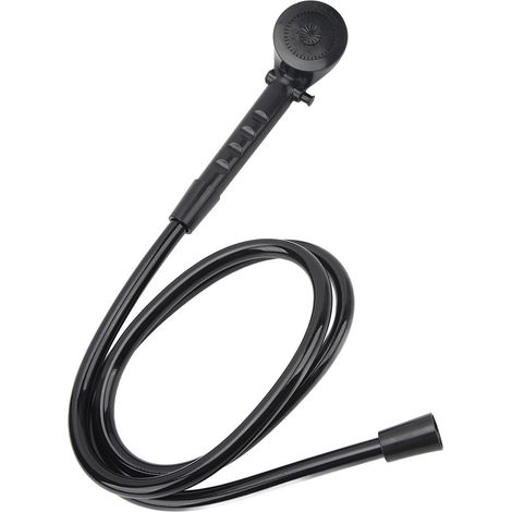 Ensemble de douche à main noir avec flexible 1,5 m, pommeau 3 fonctions pour camping-car, caravane, fourgon, bateau (1/5)