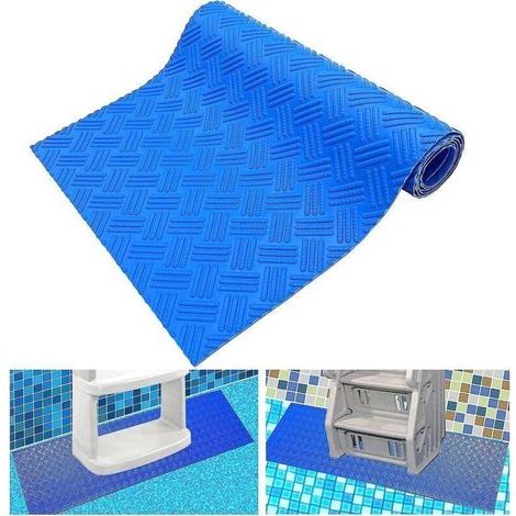 Rutschfeste Poolleitermatte 60 x 23 cm, mittelblau (1/5)