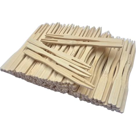 Mini cuillères en bambou pour anniversaires et événements commémoratifs, ustensiles jetables pour fêtes, adaptées à KTV, bars, maison et dim sum (200 pièces) (1/5)