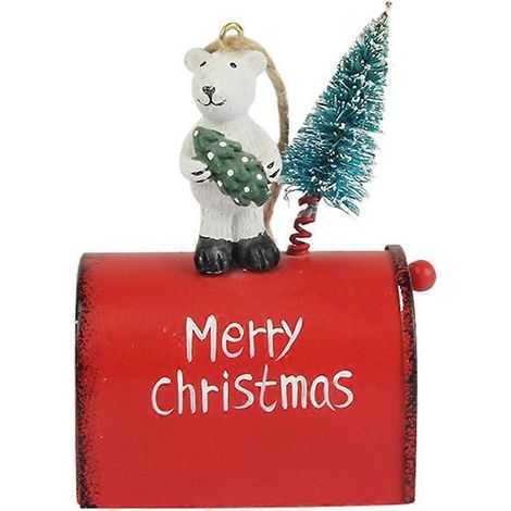 Décoration de Noël à suspendre à une boîte aux lettres (1 pièce), pendentif en fer forgé, cadeau-9.5X6.5X4CM