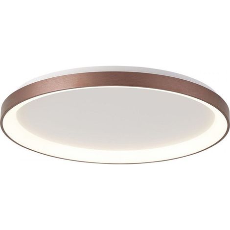 TrAdE Shop Traesio - Plafoniera Moderna Tonda Led Cct 60 W 3000k 4000k Soffitto Lampada Parete 80 Cm - Marrone (1/2)