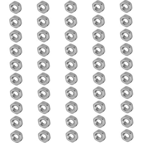 Kit d'assortiment de 50 écrous hexagonaux en acier inoxydable A2-70 pour machines industrielles M3 (1/5)