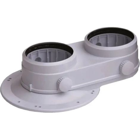 Adaptador excéntrico 80-80 con toma de análisis para calderas de condensación de Saunier Duval