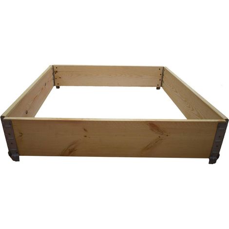 Multitanks – Carré potager en bois traité 1000x1000mm – Système d'emboîtement sans vis – Contenance 190 litres – Pour terrasses et jardins (1/2)
