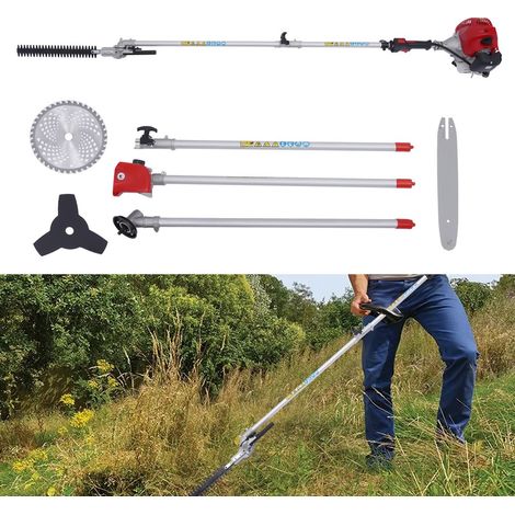 4 In1 Outils d'élagage & Scie à gaz Taille-haie Coupe-herbe Débroussailleuse (1/5)
