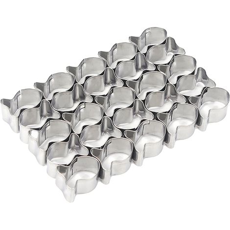 Emporte-pièce en forme de poisson, 25 cavités, en acier inoxydable, pour la préparation de biscuits et pâtes antiadhésives.