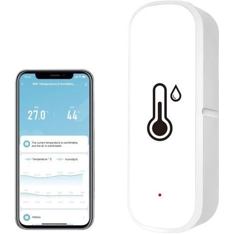 1 WLAN-fähiges Thermometer-Hygrometer, Sensor für Temperatur und Luftfeuchtigkeit im Innen- und Außenbereich, kompatibel mit Alexa und Google Home (1/5)