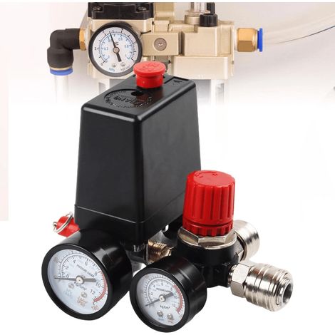 Régulateur de pression 1/4" neuf avec pressostat pour compresseur 230 V 20 A 8 bar IP44 (1/5)