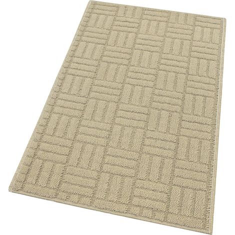 Tappeto Cucina Super Assorbente Tessitura 3D Tinta Unita Minimalista Moderno Beige - 50x40 Cm (1/4)