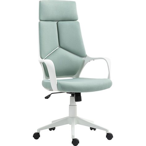 Chaise bureau tissu fonction bascule hauteur réglable assise pivotante 63 x 63 x 117-127 cm verte
