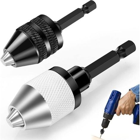 Pince De Perceuse - Auto-Serrante Hexagonale 6 35 Mm - Pour Perceuse Et Visseuse Electrique - Plage De Serrage 0 3 À 6 5 Mm - 2 Unites