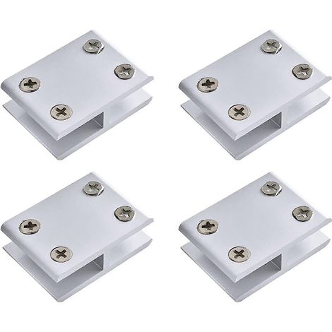 Lot de 4 supports d'étagère en verre réglables double face en alliage d'aluminium, pour une épaisseur de 8 à 10 mm, rotation à 180 degrés (1/4)
