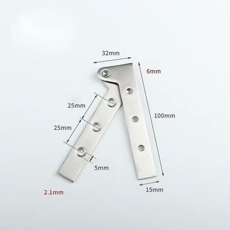 Charnière à pivot de porte dissimulée en acier inoxydable 2 pièces Rotation à 360 degrés 4 charnière à couteau décalé (1/4)
