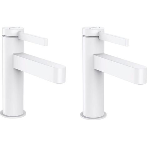 HANSGROHE Mitigeur de lavabo 100, bonde Push-Open blanc mat Finoris