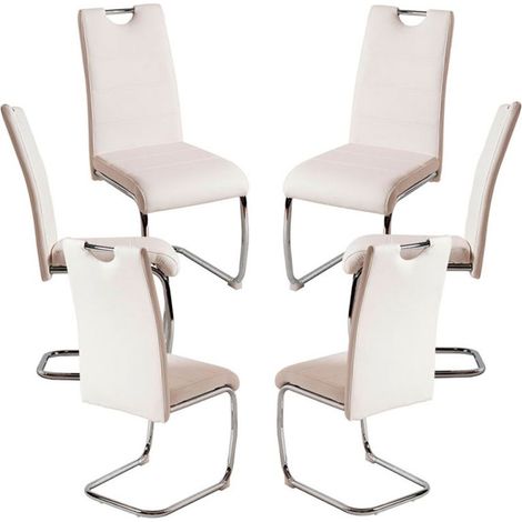 Packs Sillas Comedor - Pack 6 Sillas Hallen Polipiel - Blanco (1/5)