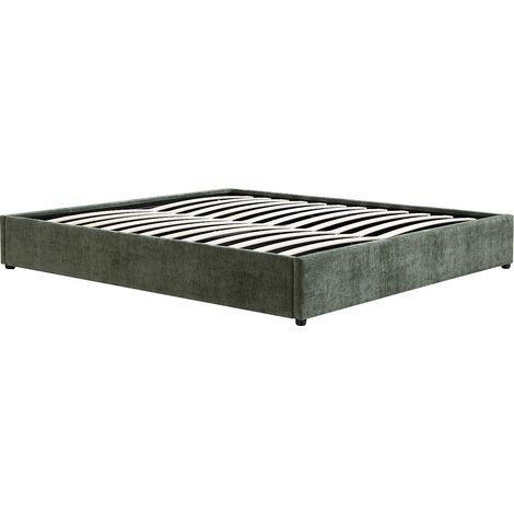 Sommier coffre 140 x 190 cm en tissu chenille - Vert -  FIRMEO de YSMÉE