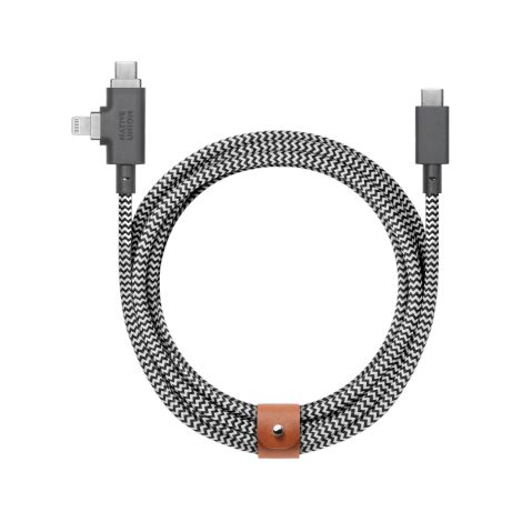 Cable Native Union Belt Cable Duo Pro 240W - USB-C - Cable USB-C / Lightning, 2,4 m (cebra) (1/2)