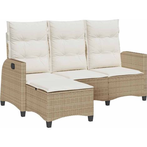 Maison Exclusive - Gartensofa mit Liegefunktion Kissen L-Form Bei