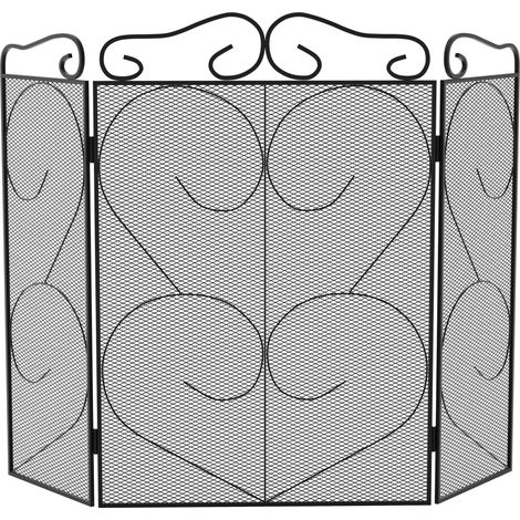 Tapton 3 Panel Fire Guard Fireplace Screen Fence, Black (1/5)
