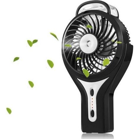 Mini ventilateur brumisateur USB portable avec brumisateur de refroidissement personnel avec batterie rechargeable pour la maison, le bureau et les voyages, noir (1/5)