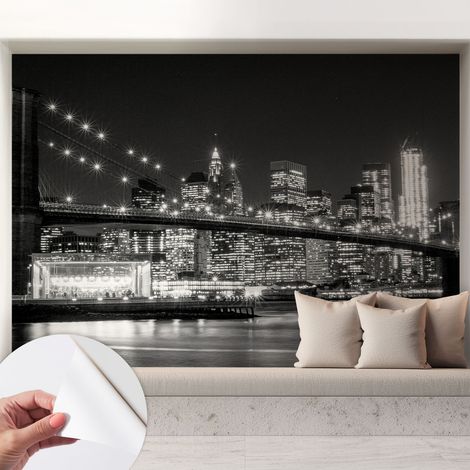 Carta da parati autoadesiva - impermeabile - murale da parete - decorazione murale - Panorama notturno 208x146 cm (1/5)