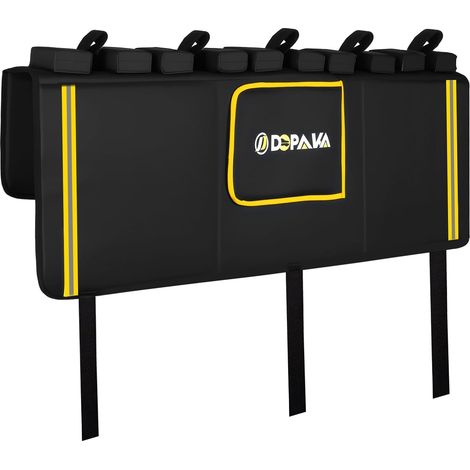 Protection de hayon pour Pick-up,Tapis porte-vélos avec bandes réfléchissantes haute visibilité,capacité 5 vélos,mousse épaisse anti-choc anti-rayure,accès caméra de recul,installation sans outil (1/5)