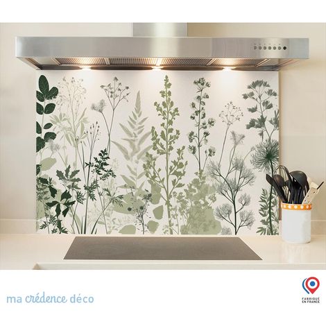 Fond de hotte : Herbe sauvage - Verre trempé - 70 cm - 60 cm (1/5)