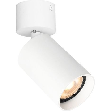 Foco de techo blanco, móvil, redondo, Ø5,6 cm, para salón, cocina, 1xGU10 10W, nesto Italux