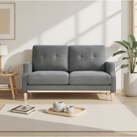 Canapé avec port USB tissu polyester gris foncé OKMYHOME (1/5)