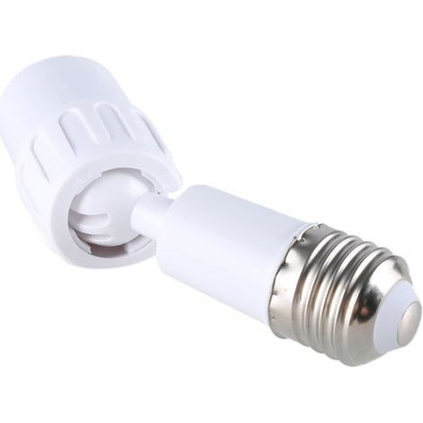 CCYKXA E27 to E27 Extension Adapter - 360 Degree Rotation - White - Plastic - Lamp Accessory - Ceiling Mount - 1 Unit