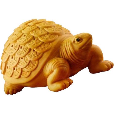 Figurine de tortue, décoration de voiture, style champêtre, coffret cadeau décoratif en bois kaki (1/5)