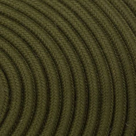Fil Électrique Tissu Vert Kaki 2x0,75mm² - Câble Électrique Textile de Qualité