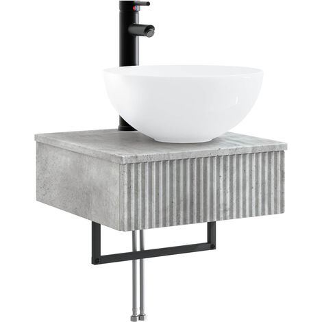Wall-Mounted Wash Basin Concrete Grey 40 x 41 x 40.5 cm vidaXL