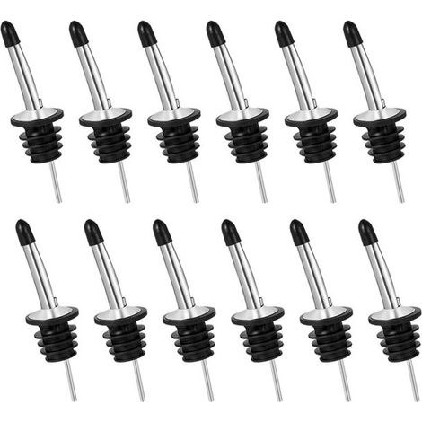 Bec Verseur Acier Inoxydable - Débit Libre - Pour Vin Liqueur Huile D'olive - Conique Étanche - Lot De 12 (1/5)