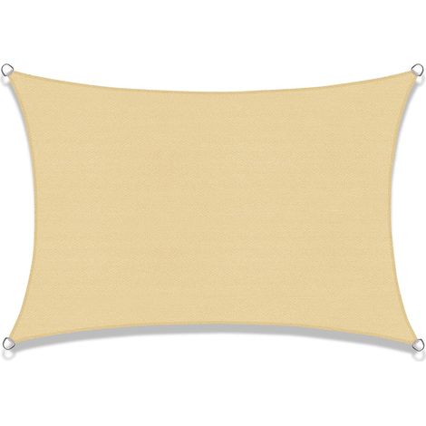 MINKUROW Tenda a Vela Rettangolare 3x6m Telo Ombra Traspirante Protezione UV per Patio Giardino, Terrazza, Esterno, Balcone,Jane Sand (1/5)