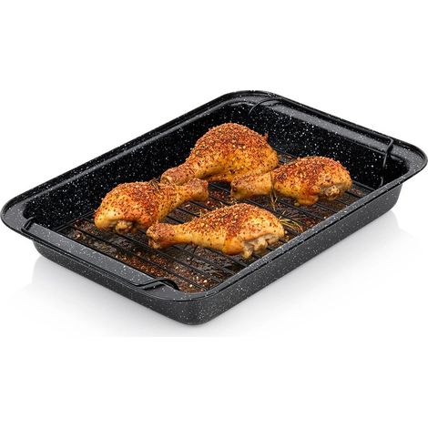 Teglia da forno con griglia, granito antiaderente, 37,5x25,5 cm