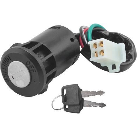 Lot de 2 clé de contacteur d'allumage 4 fils compatible VTT/quad/dirt bike 50-250cc, remplacement sécurisé pour système démarrage (1/2)