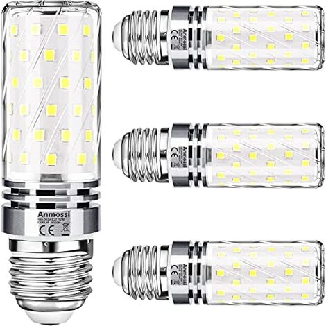 Ampoule Led E27 Blanc Froid 6000K,Ampoules Maïs LED 12W Équivaut à Ampoule Halogène 100W,1200Lm,360 °Angle Faisceau,Non Dimmable,Pas de Scintillement,Lot de 4 (1/5)