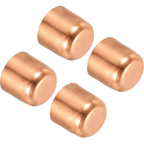 Capuchon de Tuyaux Cuivre 4pcs, Bouchons d'Extrémité de Raccord, Embouts de Tuyau pour Soudage Raccordements de Plomberie Tube Climatisation, 10.2x11mm (Diametre x Hauteur) (1/5)