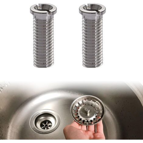 Vis de Panier d'Évier,35mm Vis pour Panier d'évier Acier Inoxydable,2 Pièces,Argent (1/4)