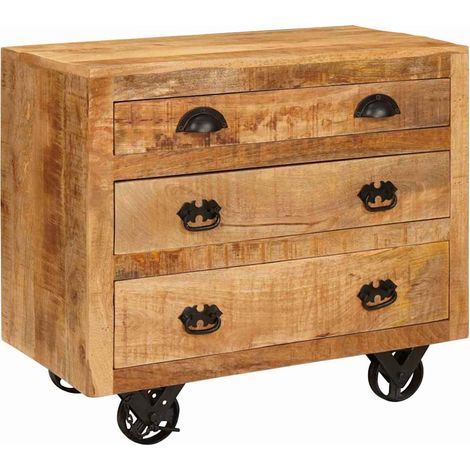 Seitenschrank Braun 70 x 38 x 63 cm Massivholz Mango