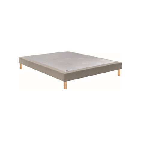 Sommier tapissier Epeda NOYER taupe bois massif 2 x 90 x 200 cm
